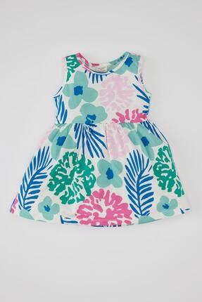 Kız Bebek Desenli Kolsuz Elbise C0074A524SM