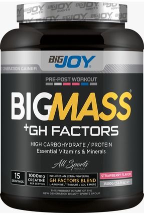Bigmass Gh Factors Mass Gainer 1500 gr ÇİLEK 15 Servis-Karbonhidrat Tozu-Protein-Gainer