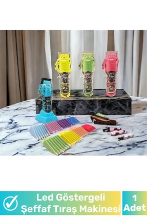 Premium Şeffaf Renkli Tıraş Makinesi Led Göstergeli Erkek Tıraş Makinesi