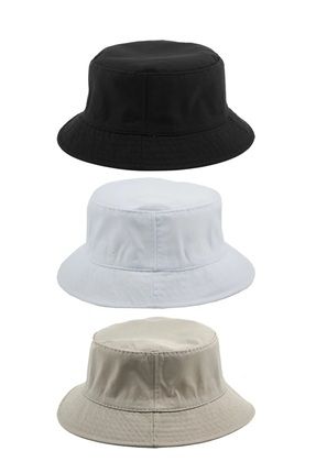 Yazlık Kumaş Kova Şapka, Erkek Kadın Düz Balıkçı Bucket Şapka, Unisex 3 Adet