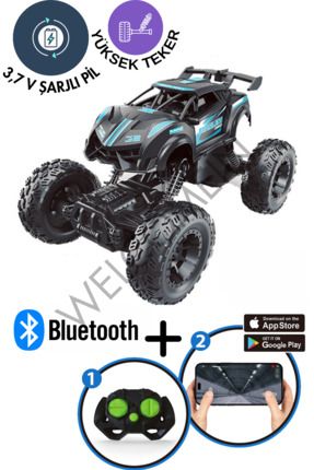 Oyuncak Uzaktan Kumandalı Bluetooth Telefon Kontrollü Jeep Araba Off-Road Drift Şarjlı Rock Crawler
