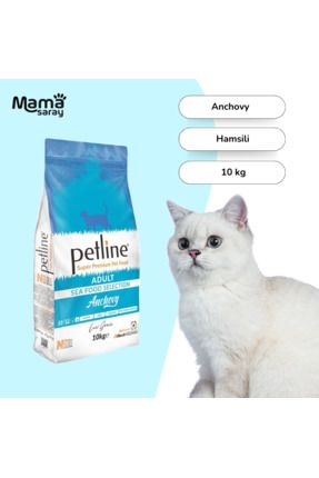Premium Anchovy Hamsili Balıklı Deniz Mahsullü Yetişkin Kedi Maması - 10 Kg Kapanabilir Özel Paket