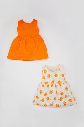 Kız Bebek Desenli Kolsuz 2'li Elbise C0076a524sm