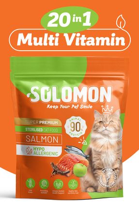 Kısırlaştırılmış Somon'lu Süper Premium Kedi Maması 1,5 Kg - Hipoalerjenik - Düşük Tahıllı