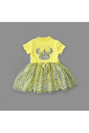 Fiyonklu Mickey Astarlı Etekli Kız Bebek Tütü Elbisesi