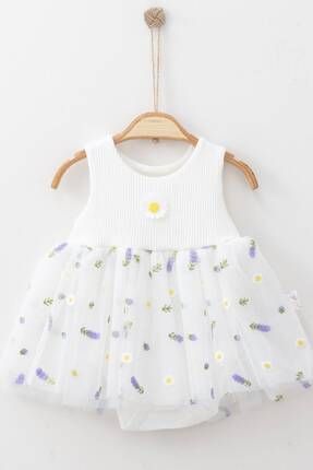 Kız Bebek Çıtçıtlı Alt Elbise Tek Parça Yazlık Bayramlık Yeni Sezon Çiçek Desenli