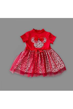 Fiyonklu Mickey Astarlı Etekli Kız Bebek Tütü Elbisesi