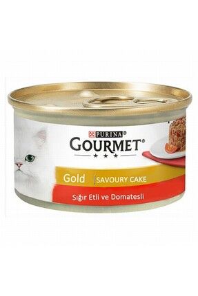 Gold Savoury Cake Sığır Etli Domatesli Yetişkin Kedi Konservesi 85 gr