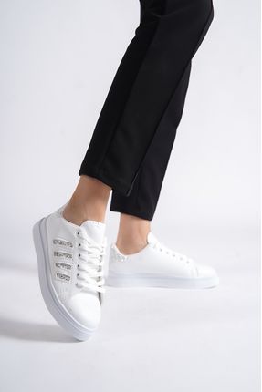 Beyaz-Gümüş Kadın Sneaker BG1147-101-0004