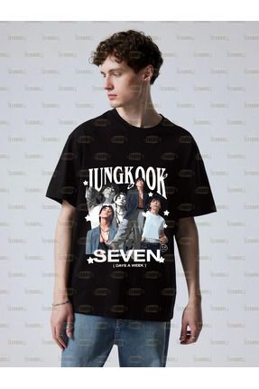 jungkook BTS Baskılı Büyük Beden T-shirt