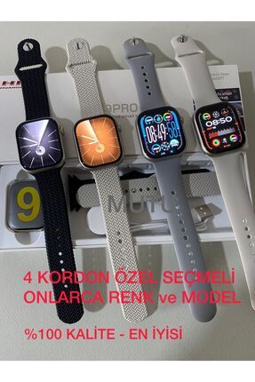 Hk9 Pro Plus (4 KORDON ÖZEL SEÇMELİ) Son Versiyon Watch9 Amoled Ekran Akıllı Saat