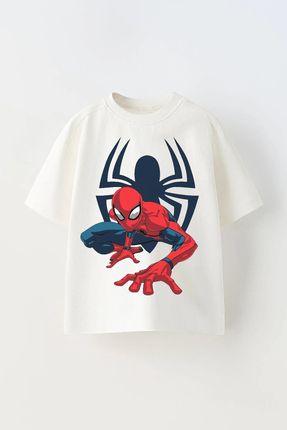 Spider Man Örümcek Adam Baskılı Çocuk Oversize Tişört T-Shirt