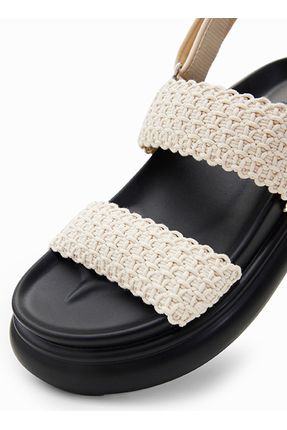 Desigual Krem Siyah Kad n Pamuk Sandalet 24SSSO012000 Fiyat Yorumlar Trendyol