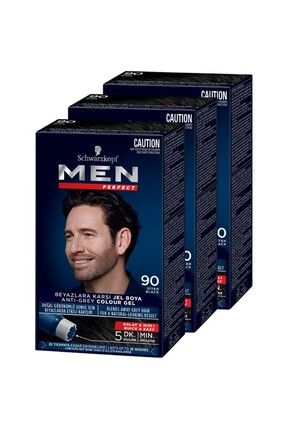 Men Perfect Erkek Saç Boyası 90 - Siyah 3 Adet