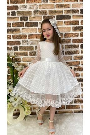 Dream Luxury Dantel Kız Çocuk Elbise Beyaz