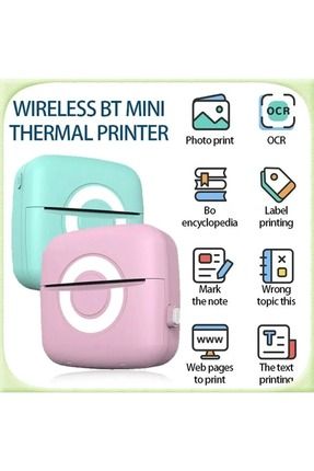 Mini Akıllı Mavi Renk Yazıcı Cep Telefonu Bluetooth Taşınabilir Termal Fotoğraf Etiket