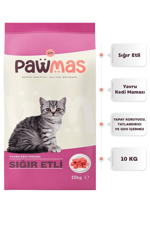 Pawmas Sigir Etli Yavru Kedi Mamasi 10 Kg Fiyati Yorumlari Trendyol