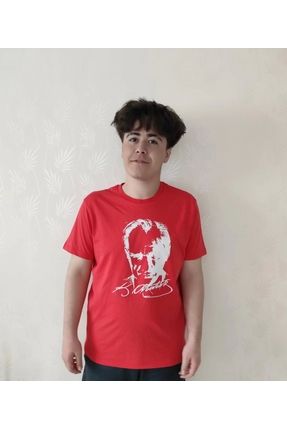 Atatürk Baskılı T-shirt - Kırmızı