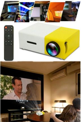 QASUL Profesyonel Ev Kamp Karavan Film Dizi Mini Taşınabilir Projektör HD Kalite