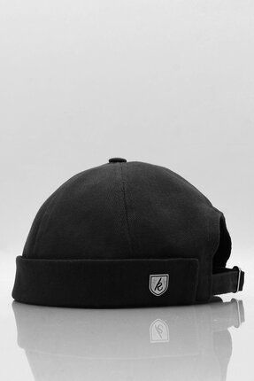 Siyah %100 Pamuk Cap Docker Şapka