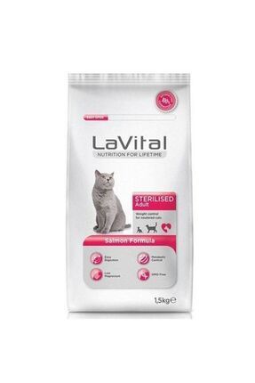 Lavital Somonlu Kısırlaştırılmış Kedi Maması 1,5 Kg
