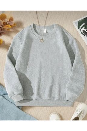 Düz renk kız/erkek çocuk kışlık Sweatshirt