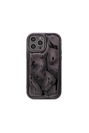 Apple Iphone 15 Pro Max Uyumlu 3D Göktaşı Dokusu ,Su Dalgalanma Şekilli Kamera Lens Korumalı kılıf