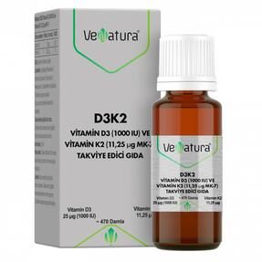 D3k2 Vitamin D3 Ve K2 (11,25 MCG MK-7) Damla 20 ml