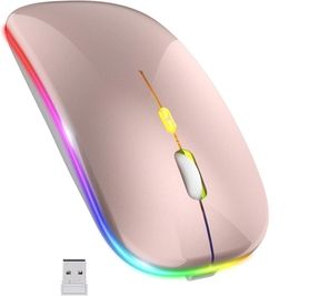 Rose Gold Rgb Şarjlı Kablosuz 1600dpı Işıklı Kablosuz Sessiz Mouse Bwm6