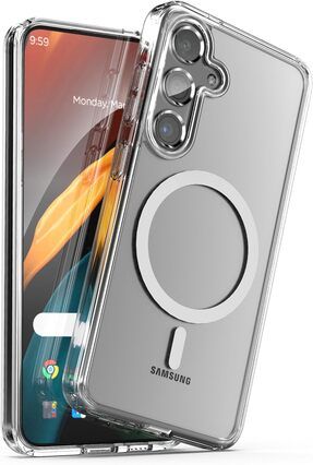 Samsung Galaxy S24 Plus Kılıf Magsafe Wireless Kablosuz Şarj Destekli Şeffaf Darbe Emici Kapak