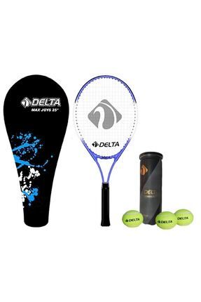 Max Joys 25 İnç Çocuk Tenis Raketi + Çantası + Vakumlu Tüpte 3 Adet Tenis Maç Topu Seti