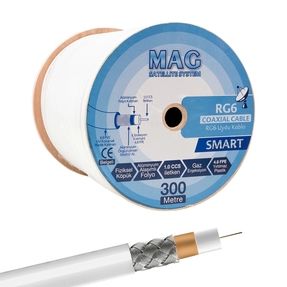 Mag Smart Rg6/u4 64 Tel Anten Kablosu 300 Metre ( Lisinya )