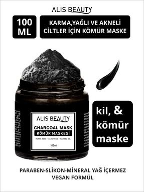 Siyah Nokta Karşıtı Işıltı Veren Kil-Kömür Maske