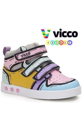 Vicco Dali Işıklı Ortopedik Taban Çocuk Boğazlı Spor Ayakkabı Pembe