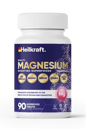 Magnesium Çinko B6 Vitamini içeren 90 Tablet Takviye Edici Gıda (Magnezyum Bisglisinat Malat-Sitrat)