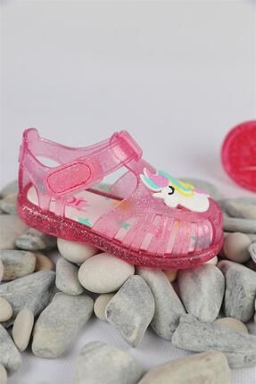 19 - 25 Numara Kız Çocuk Fuşya Tobby Gloss Unicorn Sandalet