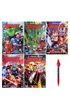 Marvel Action Avengers 1-5 Set (Çizgiroman) Spiderman Kalem Hediyeli