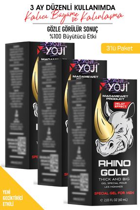 Yoji Rhino Gold 60ml Krem Jel Penı.s Büyütücüyj3 Kalınlaştırıcıyj3 Uzatıcıyj3 3kt Mwyoj3lü