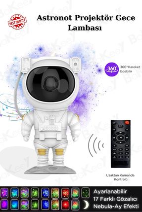Astronot Gece Lambası Yıldızlı Projeksiyon Cihazı Tavan Aydınlatma Masa Ev Çocuk Oda Dekorasyon