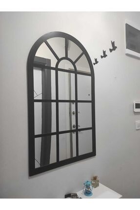 Dekoratif Pencere Ayna Boyalı Pleksi Aynalı Kullanıma Hazır 60x40 cm ve Üç Adet Kuş