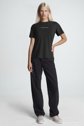 Kadın Marka Logolu Günlük Kullanıma Uygun Siyah T-shirt J20j221065-beh