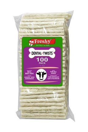 Freshy Dental Twists - Beyaz Burgu Çubuk - 100'lü Mega Paket - 600 gram