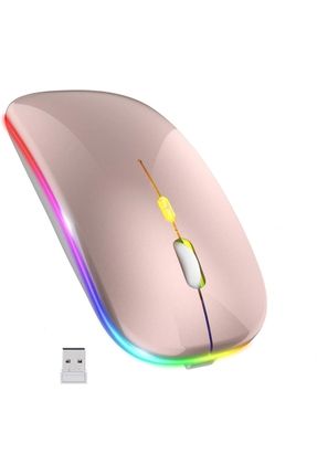 Rose Gold Rgb Şarjlı Kablosuz 1600dpı Işıklı Kablosuz Sessiz Mouse Bwm6