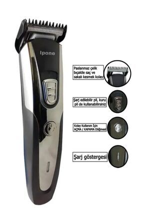 1019 Profesyonel Şarjlı Saç Sakal Ense Vücut Kılı Kesme Tıraş Makinesi Lazer Öncesi