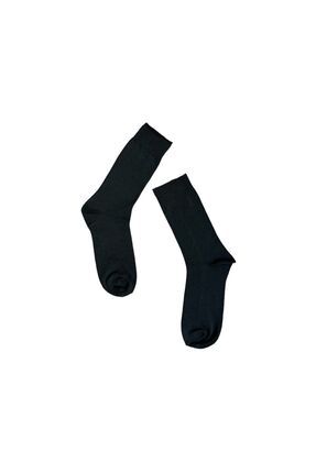 12'li Süper Ekonomik Erkek Pamuklu Düz Siyah Çorap, Uzun Desensiz Pamuklu Çorap (12 ÇİFT)