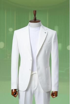 Takım Elbise Gofre İpli Beyaz SD4194