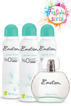 Aqua Kiss Edt Parfüm 50ml & Aqua Kiss Kadın Deodorant 3x150 ml