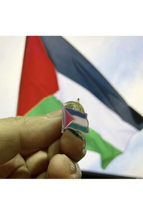 Filistin Bayrağı Kudüs - Palestine Metal Yaka İğnesi Rozet Gümüş