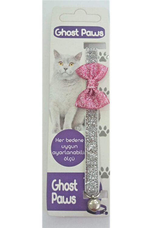 Ghost Paws Simli Ve Fiyonklu Yavru Kedi Tasmasi Yetiskin Kedi Tasmasi 21 27 Cm Yaldizli Beyaz Fiyati Yorumlari Trendyol