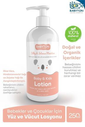 Bebek ve Çocuklar için Doğal Yüz ve Vücut Losyonu 250 ml